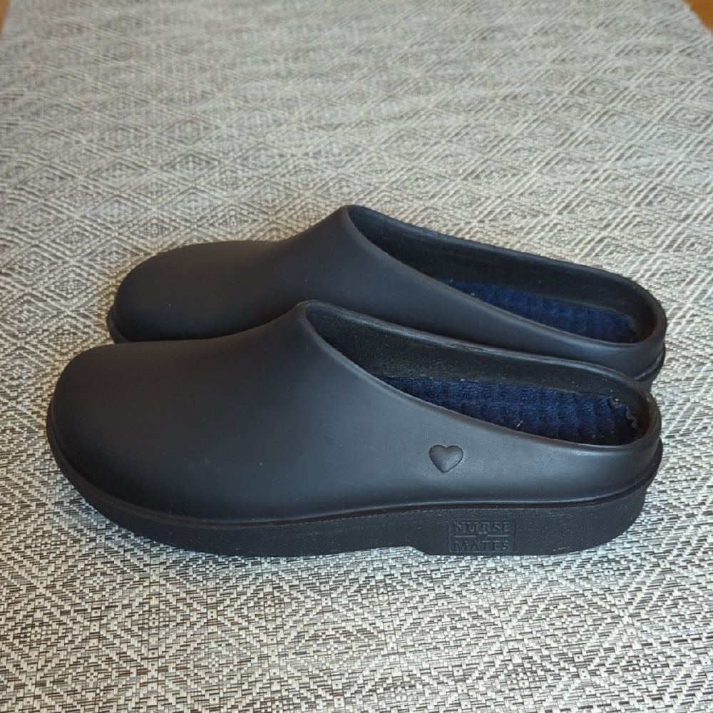 Nurse Mates Black Slip-On Clogs
